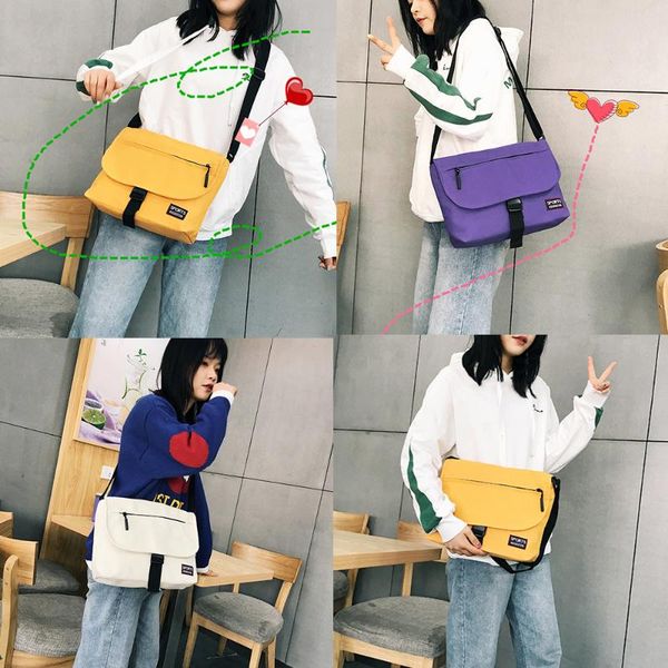 

2020 women canvas handbags korean mini student bag cell phone bags simple small crossbody bags casual ladies flap shoulder bag
