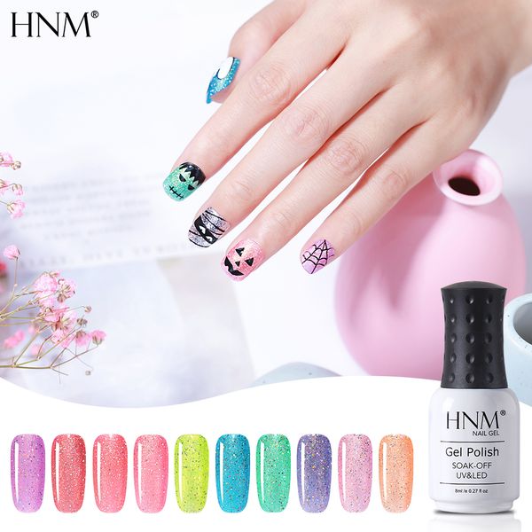 

hnm 8ml rainbow candy gel nail polish glitter soak off nail varnish primer uv led semi-permanent gel polish manicure art, Red;pink
