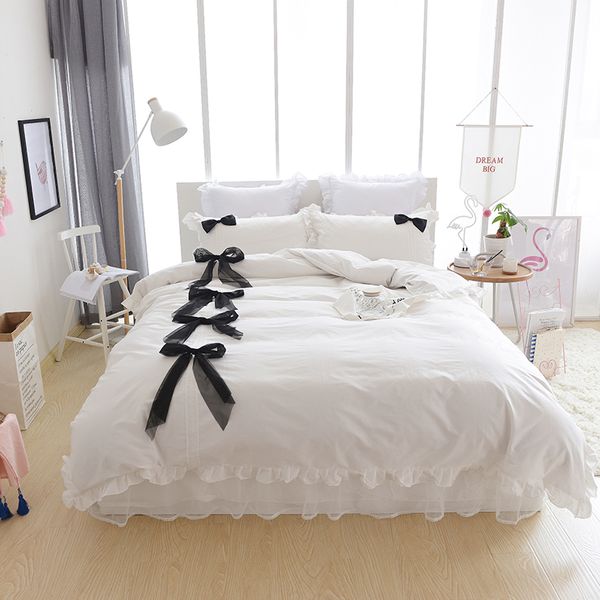 100 Cotton Lace Bedding Set Girls Women King Queen Twin Size Bed