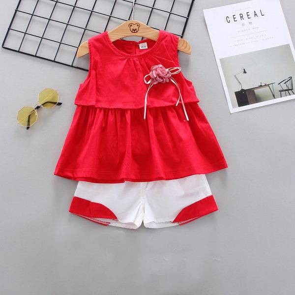 

baby girls sets vest and shorts summer children's clothing wholesale 2020, White