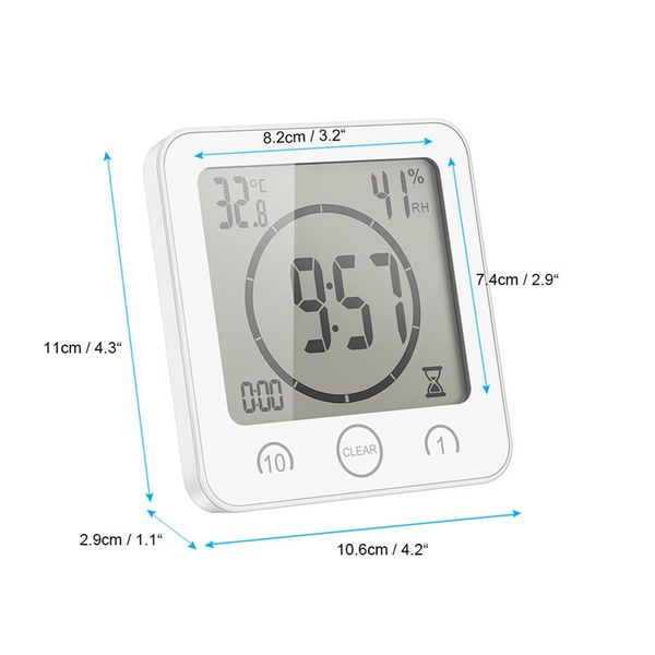 

lcd digital wall clocks waterproof shower bathroom wall suction clock timer countdown alarm time temperature humidity meter