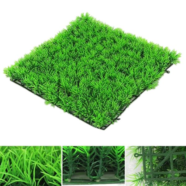

2018 artificial water aquatic green grass fish tank plant lawn aquarium landscape new aqua decorations 25*25*3.5cm