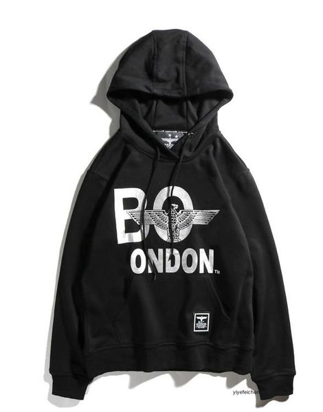 

бренд дизайнер мужчины толстовка свитер лондон мальчик качество шерсти по моде уличная одежда пот хип-хоп рубашка с длинными рукавами мужчин, Black