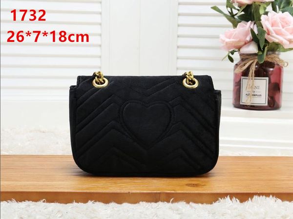 

AAAAA2018 best-selling brand handbag, high-quality women's single-shoulder bag, simple fashion designer classic chamois cross-body bag, 1732