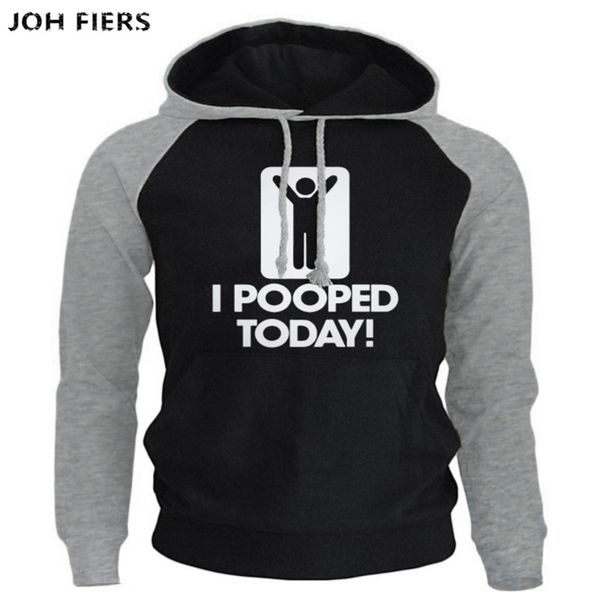 

hoody for men 2019 autumn winter fleece sweatshirt print i pooped today fashion streetwear men's sportsuit pullover new, Black