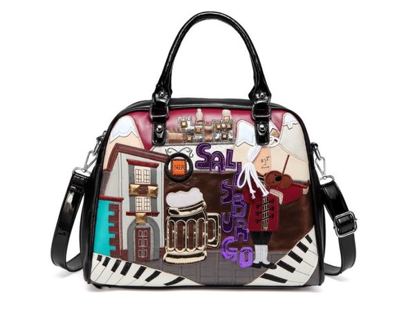 

unique handbags leather shopping tote women's cross body shoulder purse bag
