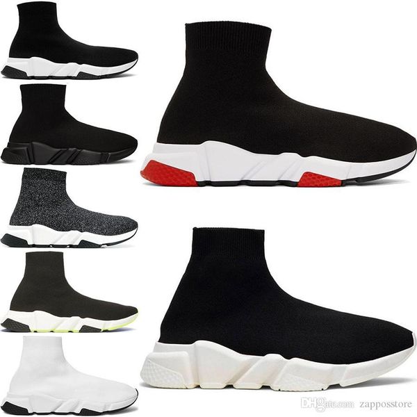 

balenciaga shoes 2020 дизайнерские носки ботинок способа тапок женщин скорость тренер черный белый синий тренеры розовый блеск мужские ботин, Black