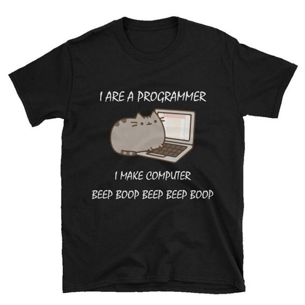 

i are programmer i make computer beep boop t-shirt summer short sleeve euro size cotton beep boop tees, White;black
