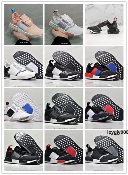 

2020 nmd r1 primeknit triple black white high density elastic knitting designer running shoes for men women oreo runner sports sneakers