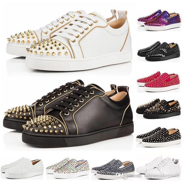 

designer women shoes low red bottom nude black red leather pointed toes pumps casual sneaker shoes size 36-45