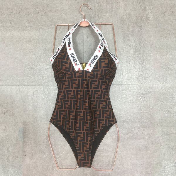 

new trend letter designer bikini women ff brown swimsuit bandage swimsuit pad two-piece swimsuit, White;black