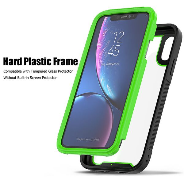 Custodie per telefoni antiurto per iPhone 11Pro Max XR XS Max X 8 7 6 6S Plus Custodia in silicone trasparente per PC + TPU per iPhone 11 Pro