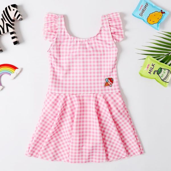 

2020 new baby girl swimsuit girl age 2-8 years children one piece swimwear pretty skirt dress classic bathing suit