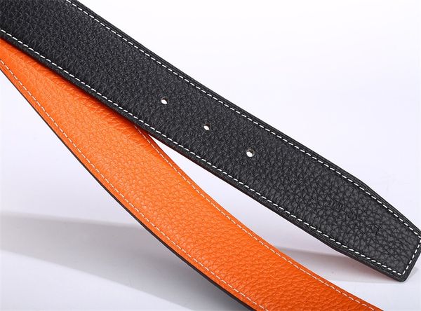 

Luxury Brand 3.8cm belt for H men high quality coat-leather belt for women pure copper belt buckle double-sided business senior gifts