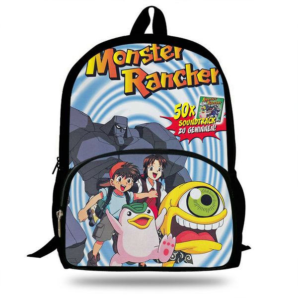

16 inch lapbackpack for children game monster rancher 4 printing school bags for teenages boys girls daily bookbag