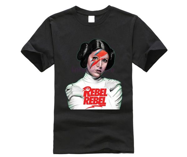 

new princess leia bowie rebel men t shirt, White;black
