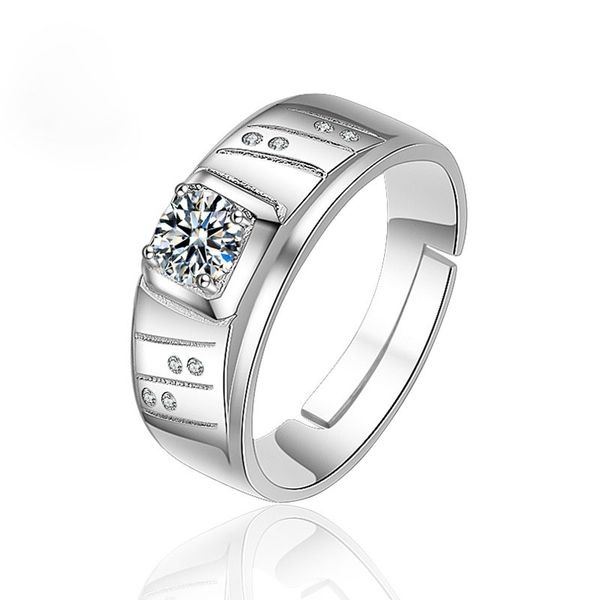 

men silver trendy romantic cubic zirconia women wending ring design 925 sterling silver engagement jewelry, Golden;silver