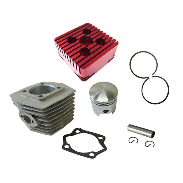

red cnc square cylinder head&cylinder&piston for 66cc 80cc motorized bike