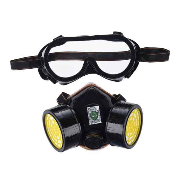 

anti-dust spray gas dual cartridge respirator paint filter mask goggles