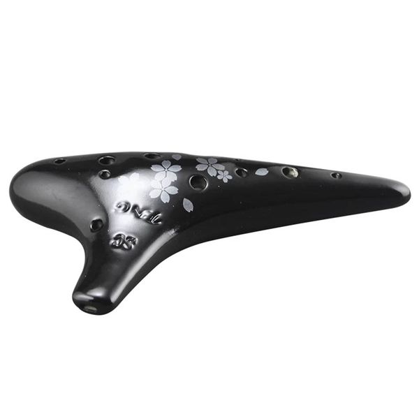 

tng 12 holes black pottery ocarina alto c soprano c f ocarina musical instruments handmade dolomite ceramic music instrumento tw