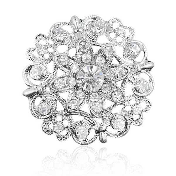 

exquisite small flower diamond alloy brooch brooch, Gray