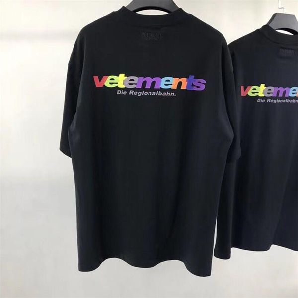 

роскошная европа мода футболка радуги письмо с коротким рукавом высокого качества мужчины и женщины пары вокруг шея лето хлопок футболка s, White;black