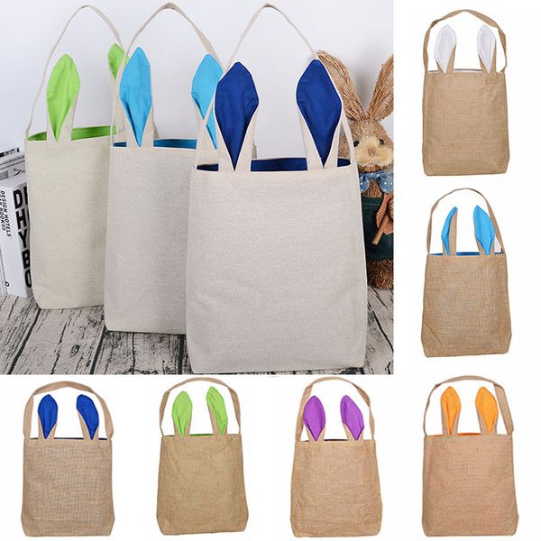 

easter rabbit ears bag handbag cartoon bunny bucket shoulder canvas bag shopping bags party gift wrap storage bags 14 color wx9-1232