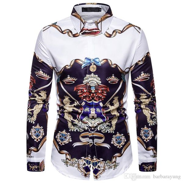 

us size m-3xl mens slim camo printing polo t shirts long sleeve breathable soft fashion casual polo t shirts, White;black