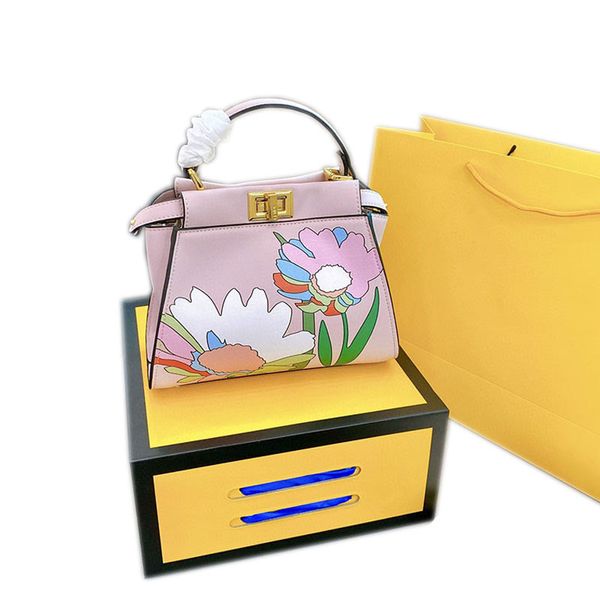 

women fashion designer leather handbag shoulder bag purse crossbody bags flowers with letters four colors with box 23*18*12cm