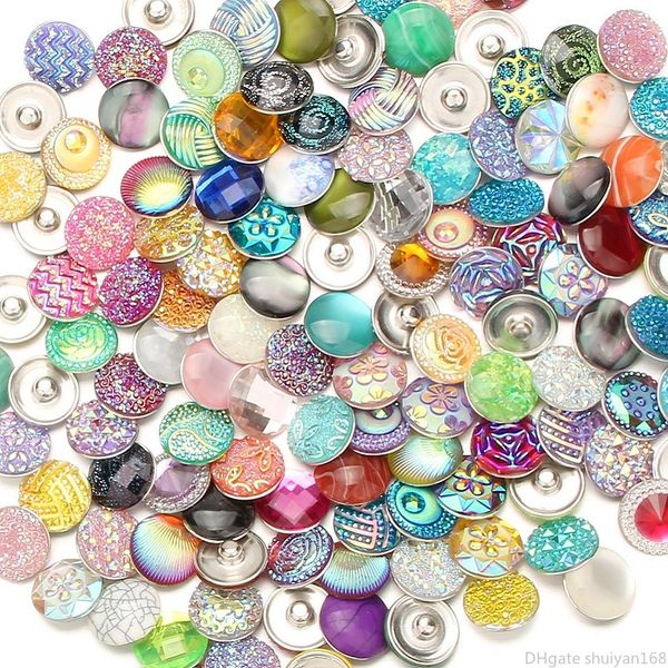 

18мм смолы нуса snap кнопки charm beads, пригодный для жизни браслеты браслеты diy ювелирных аксессуаров mixed случайный цвет высокого качес, Black