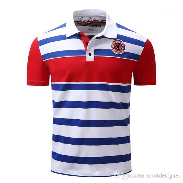 

полосатый принт поло с коротким рукавом отворотом шеи мода стиль homme одежда бизнес повседневная одежда мужские летние дизайнеры, White;black