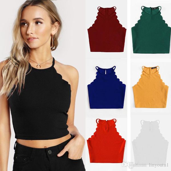 

2019 women tank summer explosions navel sleeveless vest strap slim nightclub elastictie back crop t-shirt, White