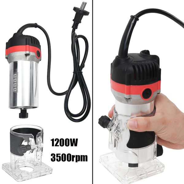 

joustmax 1200w 35000rpm electric hand trimmer woodworking wood milling engraving slotting trimming machine power tool sets