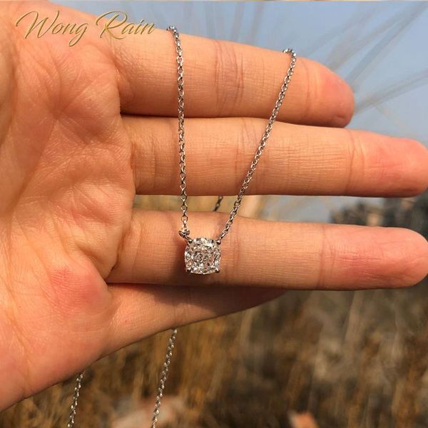 

wong rain classic 925 sterling silver created moissanite gemstone wedding engagement pendent necklace fine jewelry wholesale