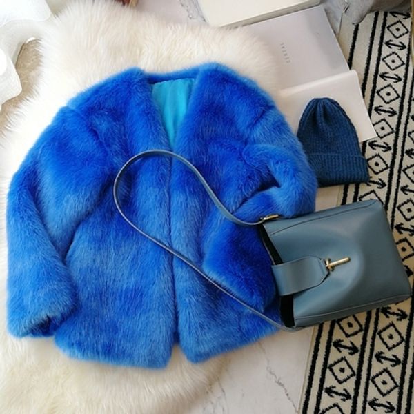 

2018 new style high-end fashion women faux fur coat s14, Black