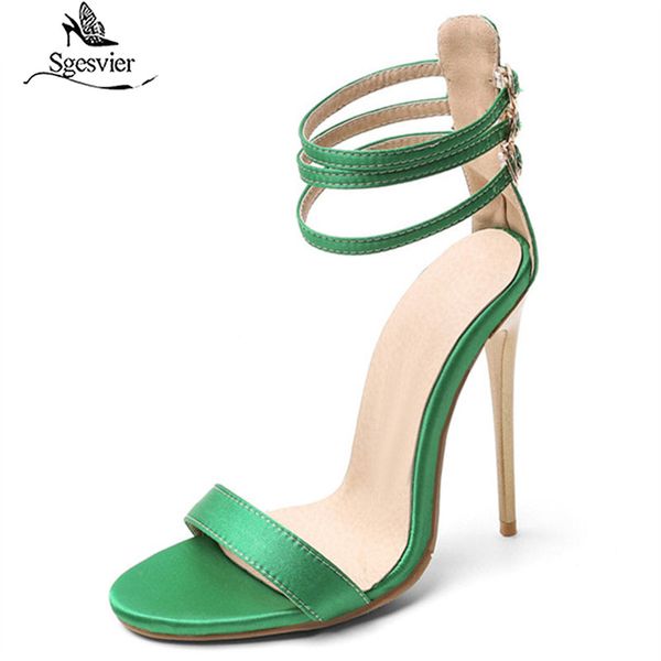 

sgesvier 2020 big size 34-47 women sandals buckle super high heel summer sandals solid colors party wedding shoes ladies, Black