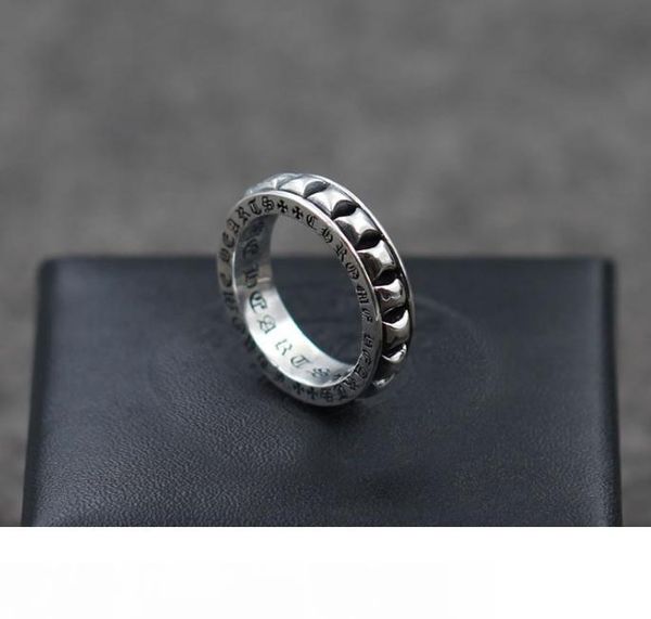 

925 sterling silver rings trend personality jewelry punk style mens and womens lovers gift hip hop cross style luxury designer jewelry 0018, Golden;silver