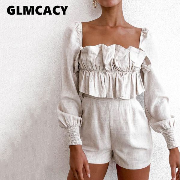 

women long sleeve chic rompers square neck ruched short playsuits classy modern ladies workwear summer fall party clubwear, Black;white