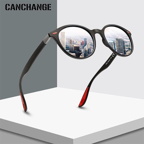 

canchange classic polarized sunglasses brand design retro tr90 legs lighter design oval frame uv400 gafas de sol, White;black