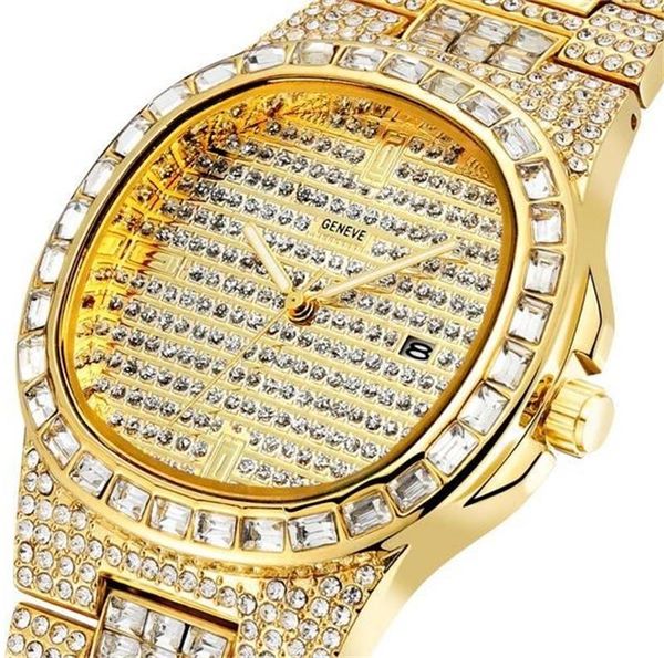 

мужские часы класса люкс полный алмазный бренда pp замороженный из нержавеющей стали часы женский дизайнер кварцевые часы подарок спорт нару, Slivery;brown