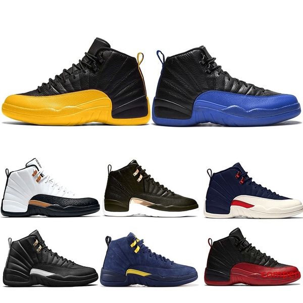 

game royal 12 university gold 12s men basketball shoes cny midnight black reverse taxi mens trainer athletic sports sneakers size 40-47