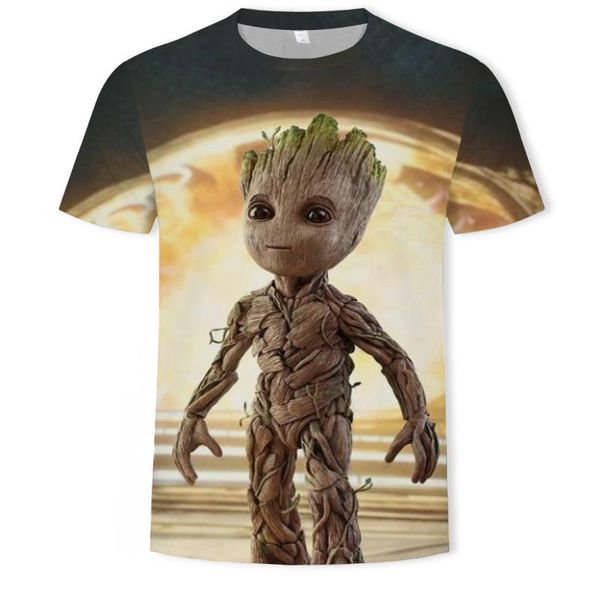 

explosive men's t-shirt hip-hop casual groot men's summer top, Black;blue