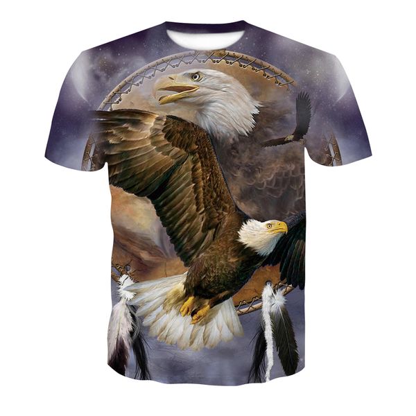 

alisister animal t shirt 3d eagle lion wolf print summer t-shirts men women sizem-4xl tee shirt homme camiseta dropship, White;black