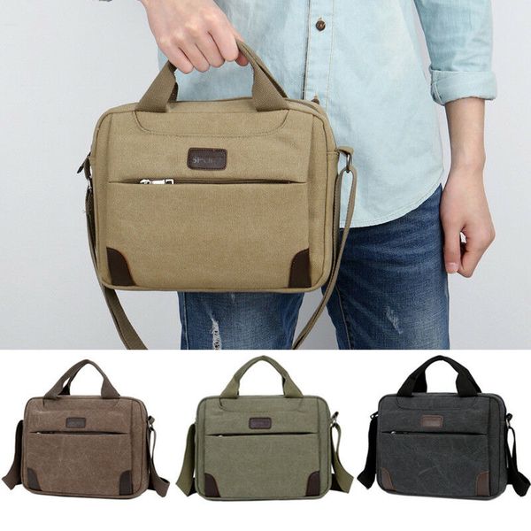 

men casual canvas shoulder bag simple zipper handbags large capacity male shoulder bag messenger handbags 2020 hot