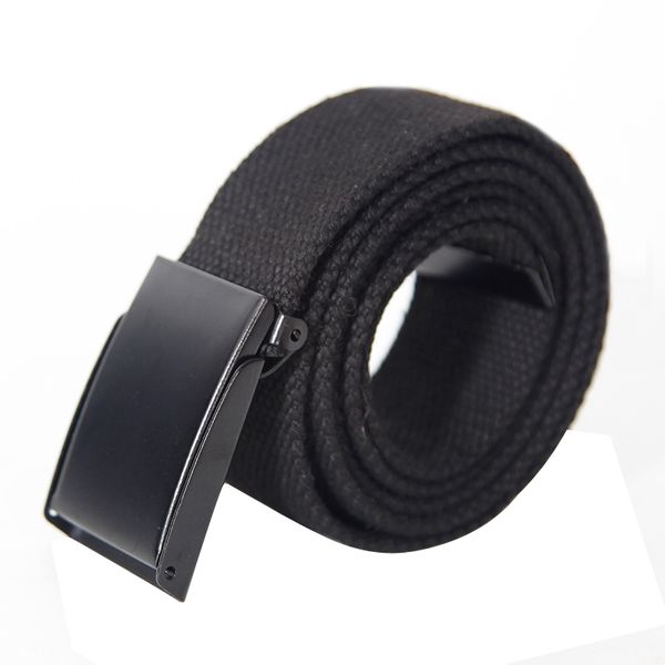 

new canvas belt trend weaving canvas automatic buckle men belt solid color casual men and women cowboy pants, Black;brown