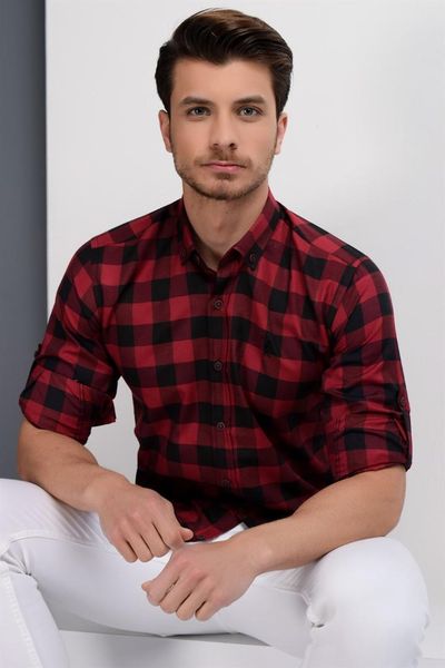 

g665 dewberry shirt -black-burgundy, White;black