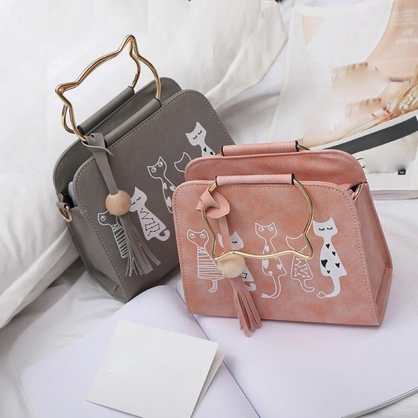 

messenger bag women handbags funny cat pattern shoulder bag purse flap crossbody bags casual female clutch totes #0302