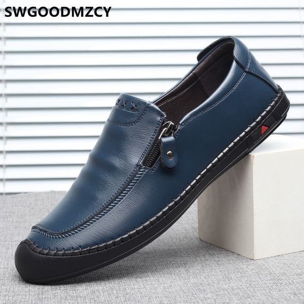 

loafers man shoes leather genuine driving shoes men chaussures homme luxe tenis casual masculino, Black