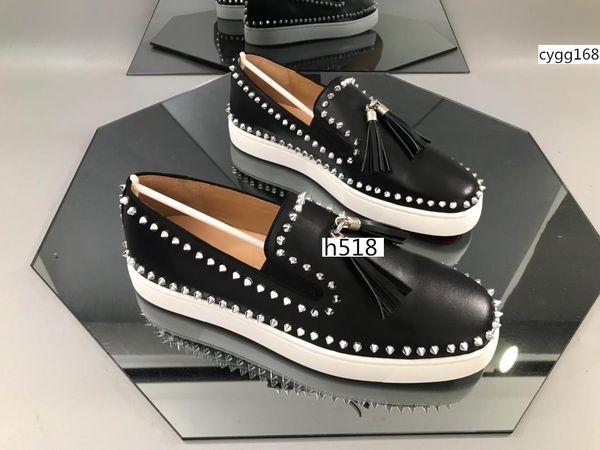 

red bottoms men high british style rrivet shoes men causal shoes red bottom studded spikes casual shoes for men 1 4, Black