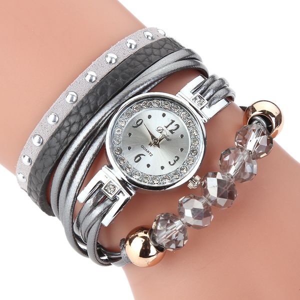 

new women watch brand rhinestone dial dress ladies watch casual leather bracelet watches quartz-wristwatch montre femme #f, Slivery;brown